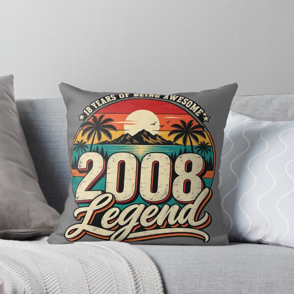 Item preview, 2008 Legend 18th Birthday Retro Sunset designed and sold by POD DYNASTY | Original Print On Demand T-Shirt Graphics.