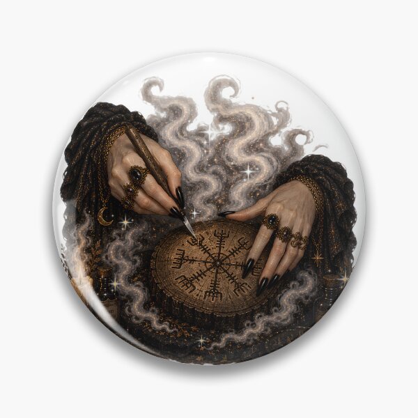 Item preview, Carve The Path - Vegvisir Wayfinder Rune Ritual | Dark Academia Occult Art designed and sold by Neurospicy Trolls.