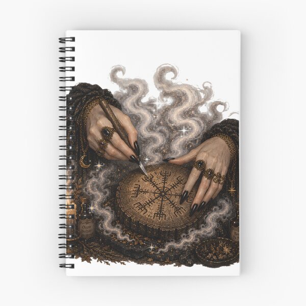 Item preview, Carve The Path - Vegvisir Wayfinder Rune Ritual | Dark Academia Occult Art designed and sold by Neurospicy Trolls.