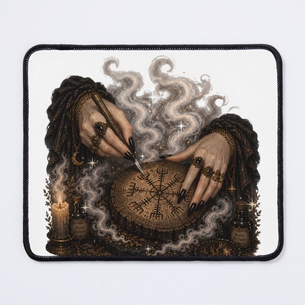 Item preview, Carve The Path - Vegvisir Wayfinder Rune Ritual | Dark Academia Occult Art designed and sold by Neurospicy Trolls.