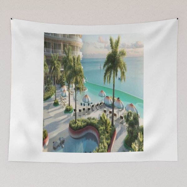 Item preview, Tropical Luxury Beachftont Resort designed and sold by NeonSketch Lab.