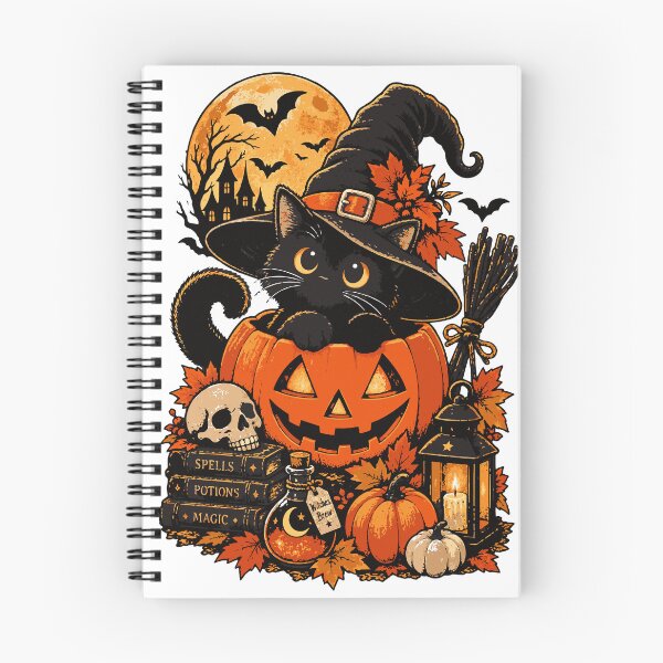 Item preview, Black Cat Witch Pumpkin Vintage Halloween Magic designed and sold by Sunday.Supply.