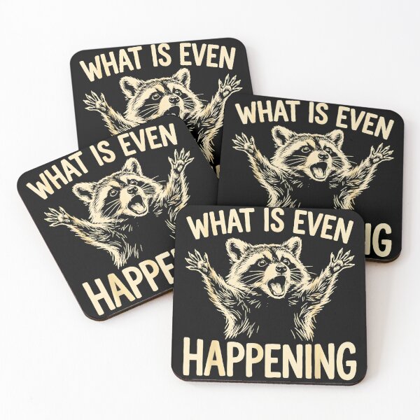 Item preview, What Is Even Happening Funny Panicked Raccoon Trash Panda Meme designed and sold by Rahamkshop.
