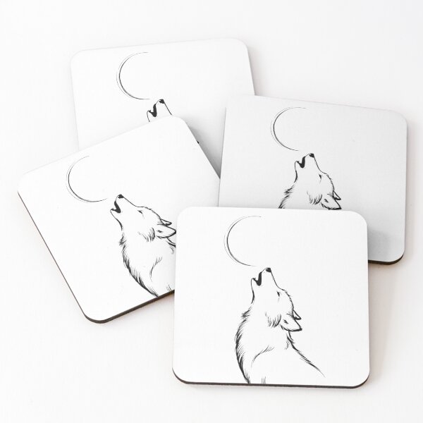 Item preview, Wolf and the Moon — Monochrome Minimalism designed and sold by ErgTime.