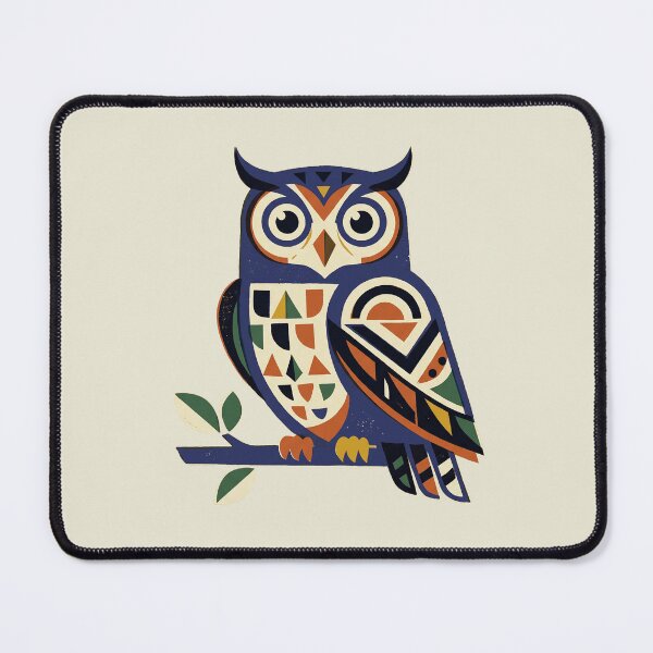Item preview, Geometric Owl Mid Century Modern Retro Folk Art designed and sold by KiwiRider.