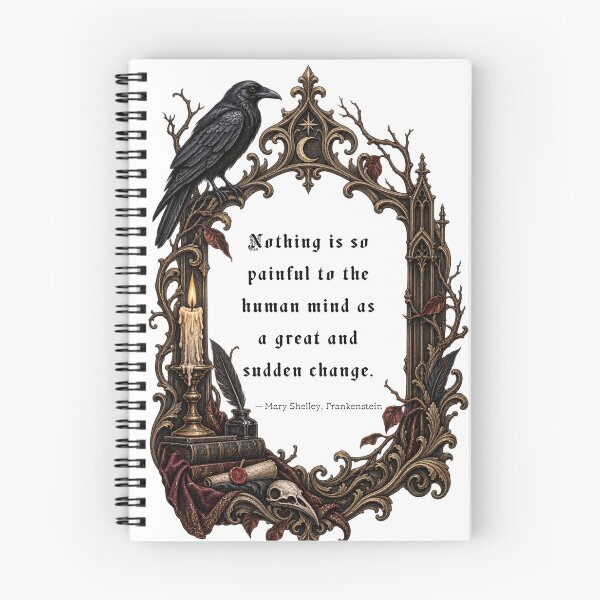 Item preview, Nothing is so painful to the human mind as a great and sudden change. - Mary Shelley Frankenstein Quote | Dark Academia Gothic Frame designed and sold by Neurospicy Trolls.