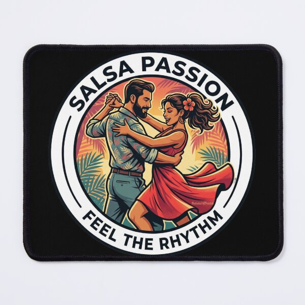 Item preview, Salsa Passion Feel the Rhythm – Retro Tropical Dance Couple, Vintage Sunset Beach Circle Emblem, Latin Dancers Apparel Graphic Sticker designed and sold by SmartPuns.