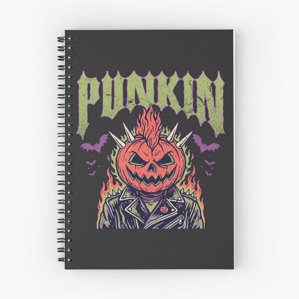Item preview, Punkin Punk Rock Pumpkin Halloween Spooky Metalhead Distressed designed and sold by BowbinaStudio.