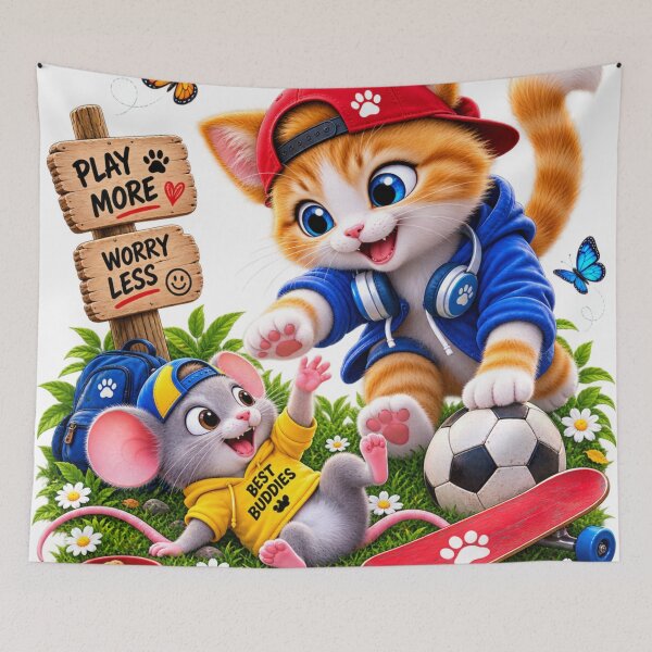 Item preview, Cute cat and mouse fun designed and sold by urbanshop7.