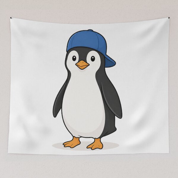 Item preview, Copy of Cute Penguin with Blue Cap – Funny Kawaii Penguin Character designed and sold by LittleGinnyArt.