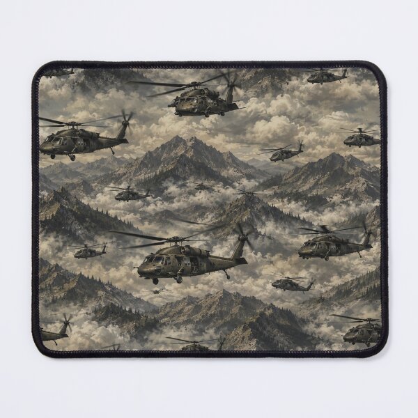 Item preview, Helicopter Formation Over Misty Mountains designed and sold by Military Insignia Products.