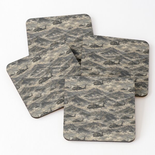 Item preview, Helicopter Formation Over Misty Mountains designed and sold by Military Insignia Products.