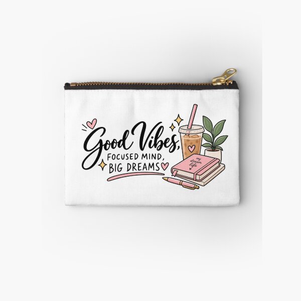 Item preview, Good Vibes Big Dreams – Minimalist Motivational Laptop Sticker designed and sold by StickyDelights.
