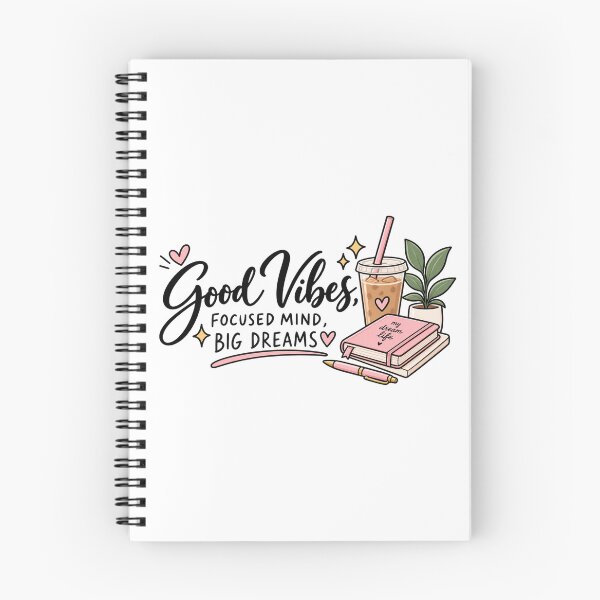 Item preview, Good Vibes Big Dreams – Minimalist Motivational Laptop Sticker designed and sold by StickyDelights.