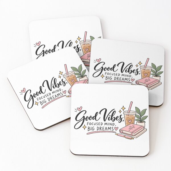 Item preview, Good Vibes Big Dreams – Minimalist Motivational Laptop Sticker designed and sold by StickyDelights.