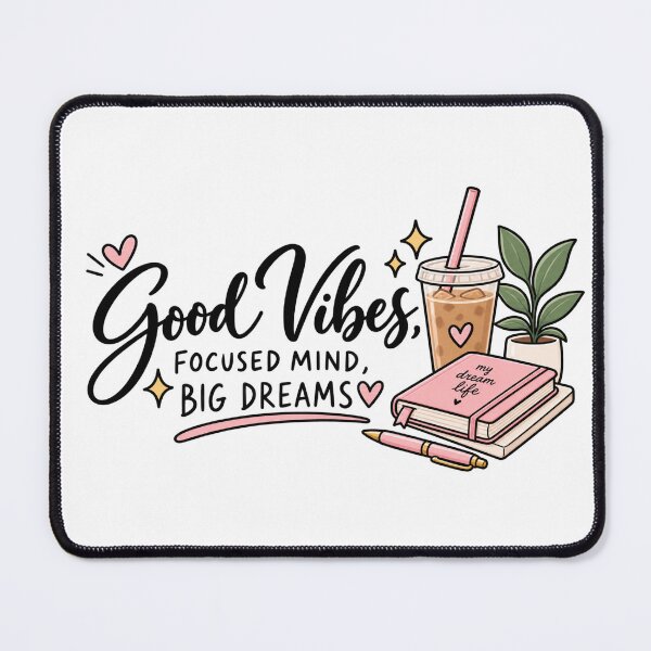 Item preview, Good Vibes Big Dreams – Minimalist Motivational Laptop Sticker designed and sold by StickyDelights.
