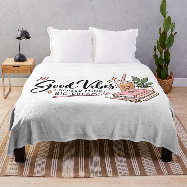 Item preview, Good Vibes Big Dreams – Minimalist Motivational Laptop Sticker designed and sold by StickyDelights.