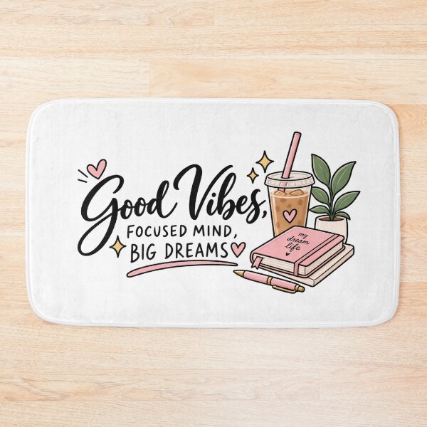Item preview, Good Vibes Big Dreams – Minimalist Motivational Laptop Sticker designed and sold by StickyDelights.