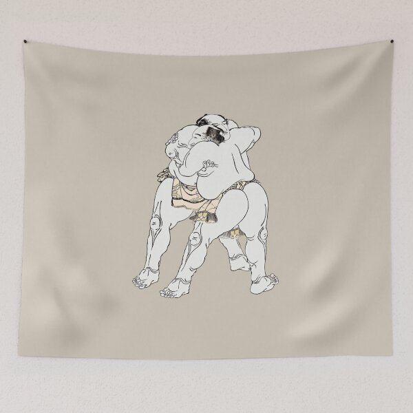 Item preview, Japanese Sumo Wrestler - Modern Ukiyo-e Art - Minimalist Japanese Design, Beige  designed and sold by Black Swallow.