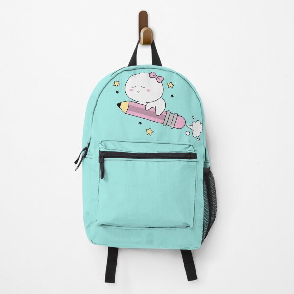 Item preview, Kawaii Cute Girl Riding a Pink Pencil – Adorable Pastel School Aesthetic designed and sold by Rush2Buy.