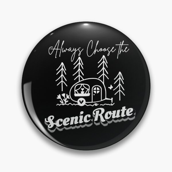 Item preview, Always Choose The Scenic Route Camper Design on Black | Retro RV Travel Gift designed and sold by DonnaRaine.