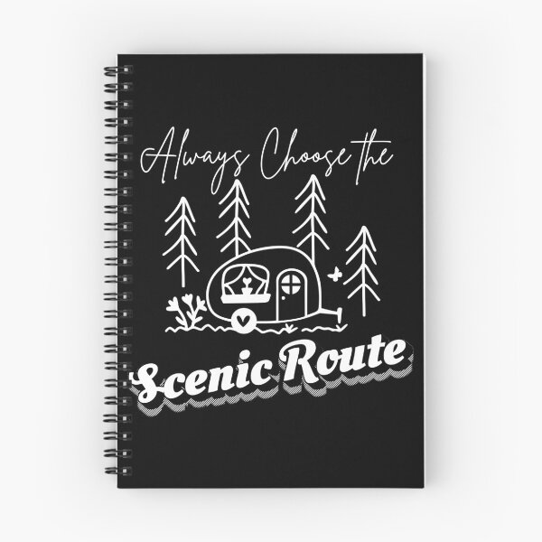 Item preview, Always Choose The Scenic Route Camper Design on Black | Retro RV Travel Gift designed and sold by DonnaRaine.