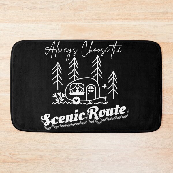 Item preview, Always Choose The Scenic Route Camper Design on Black | Retro RV Travel Gift designed and sold by DonnaRaine.