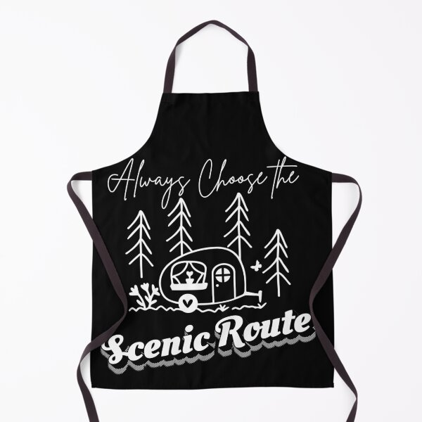 Item preview, Always Choose The Scenic Route Camper Design on Black | Retro RV Travel Gift designed and sold by DonnaRaine.