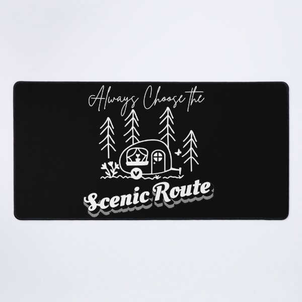Item preview, Always Choose The Scenic Route Camper Design on Black | Retro RV Travel Gift designed and sold by DonnaRaine.