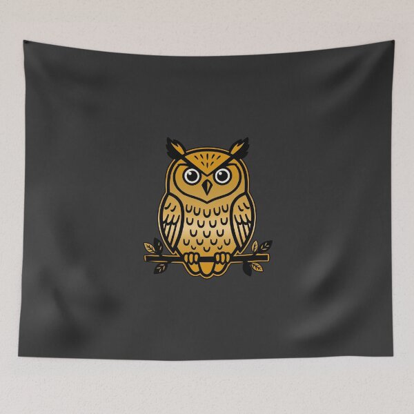 Item preview, Gold Tattoo Owl Linocut Flash Art designed and sold by KiwiRider.