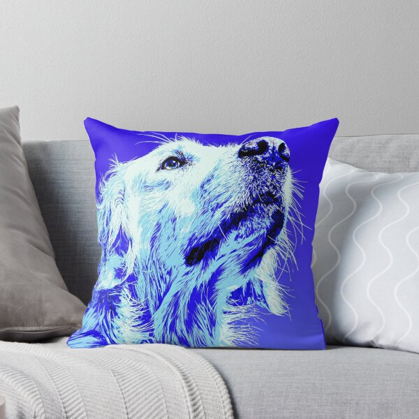 Item preview, Retrato de Golden Retriever en estilo pop art azul designed and sold by PetsArt.