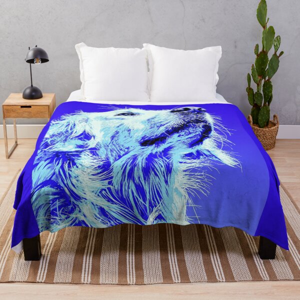 Item preview, Retrato de Golden Retriever en estilo pop art azul designed and sold by PetsArt.