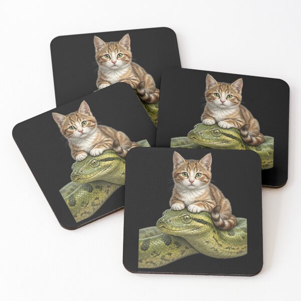 Item preview, Cute cat and anaconda designed and sold by ReneMM.