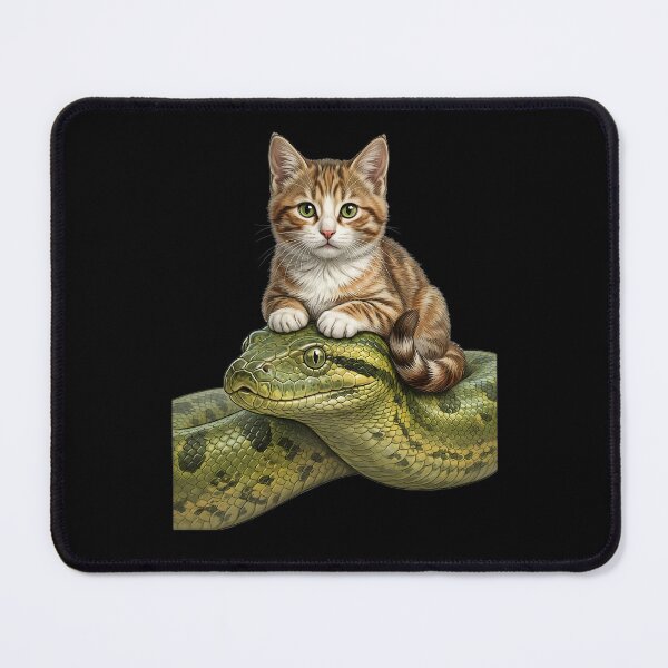 Item preview, Cute cat and anaconda designed and sold by ReneMM.