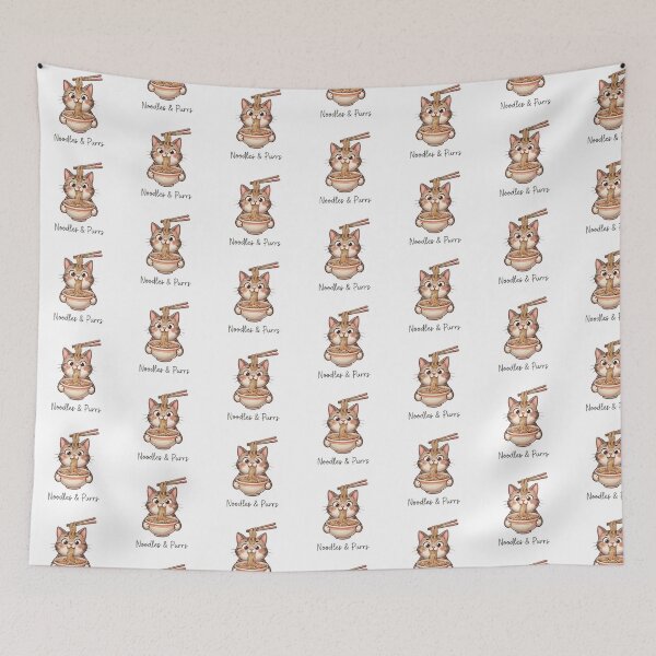 Item preview, Noodles & Purrs – Cute Cat Eating Ramen, Funny Noodle Lover Gift designed and sold by PrintforDesign.