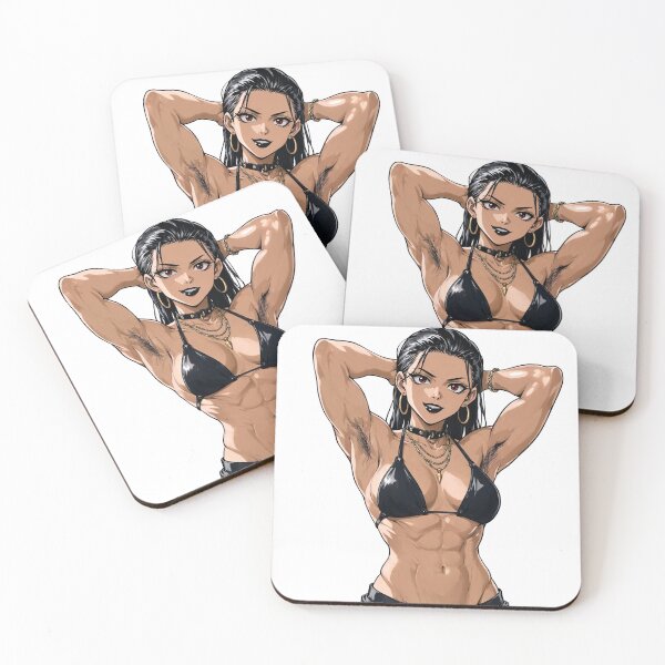 Item preview, Animated Manga art woman standing with hands behind her heads in a bikini top with unshaven underarms designed and sold by Vintage Designs +.