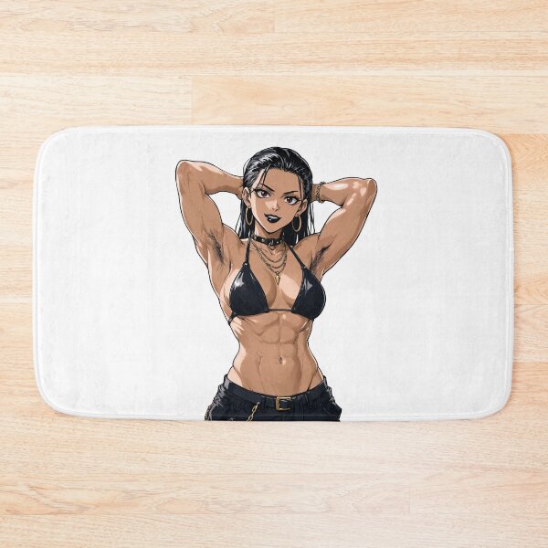 Item preview, Animated Manga art woman standing with hands behind her heads in a bikini top with unshaven underarms designed and sold by Vintage Designs +.