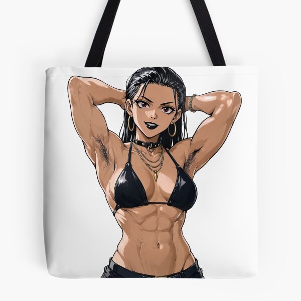 Item preview, Animated Manga art woman standing with hands behind her heads in a bikini top with unshaven underarms designed and sold by Vintage Designs +.
