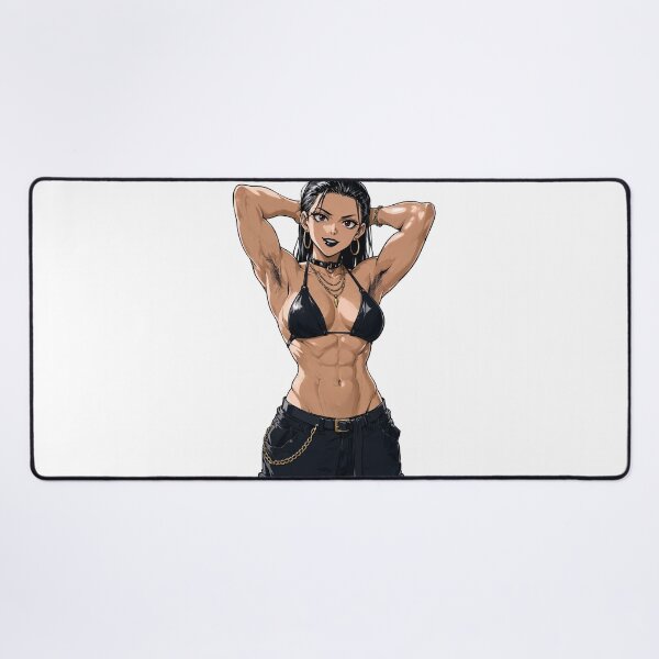 Item preview, Animated Manga art woman standing with hands behind her heads in a bikini top with unshaven underarms designed and sold by Vintage Designs +.