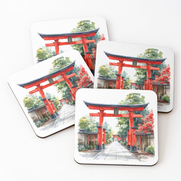 Item preview, Red Torii Gate in Misty Bamboo Forest designed and sold by BetweenForms.