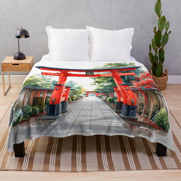 Item preview, Red Torii Gate in Misty Bamboo Forest designed and sold by BetweenForms.