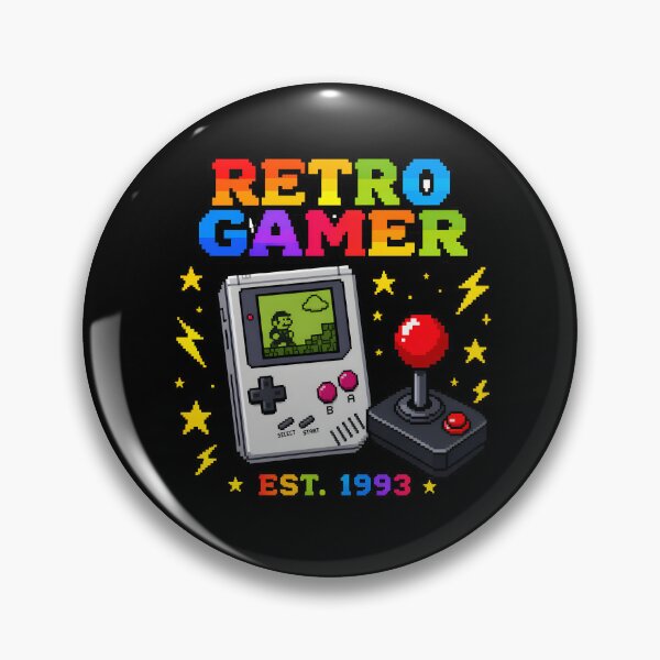 Item preview, Vintage 1993 Retro Gamer Handheld Console & Arcade Joystick Pixel Art designed and sold by Countryfied.