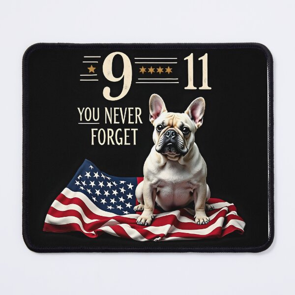 Item preview, PATRIOT DAY 9 11 YOU NEVER FORGET FRENCH BULLDOG ART designed and sold by PawsStudioAU.