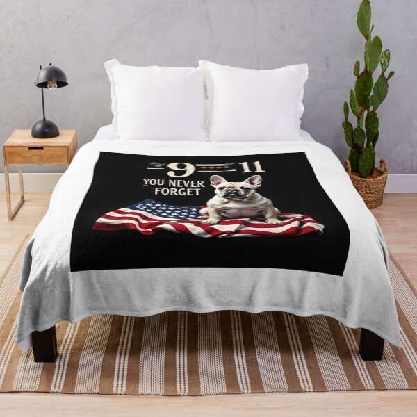 Item preview, PATRIOT DAY 9 11 YOU NEVER FORGET FRENCH BULLDOG ART designed and sold by PawsStudioAU.