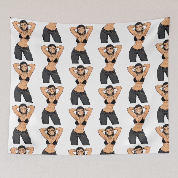 Item preview, Animated Manga art woman standing with hands behind her heads in a bikini top  designed and sold by Vintage Designs +.