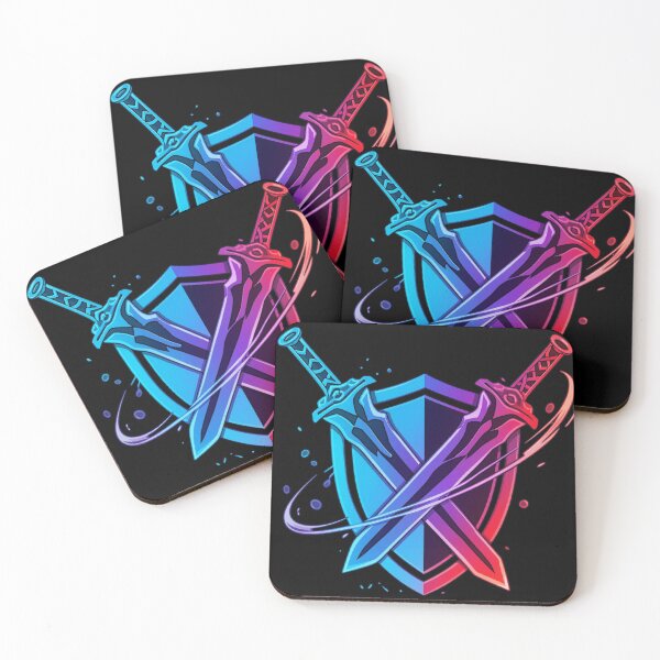 Item preview, Dual Blades – Neon Gaming Shield designed and sold by Revyra Design .