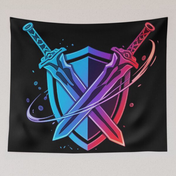 Item preview, Dual Blades – Neon Gaming Shield designed and sold by Revyra Design .