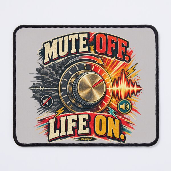 Item preview, Mute Off Life On – Retro Voice Design designed and sold by WakeUpByLP.
