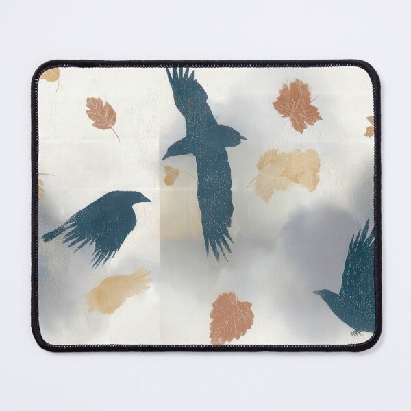 Item preview, Migrating Blue Crows & Autumn Gold Leaves Tapestry designed and sold by TJ Art and Camera.