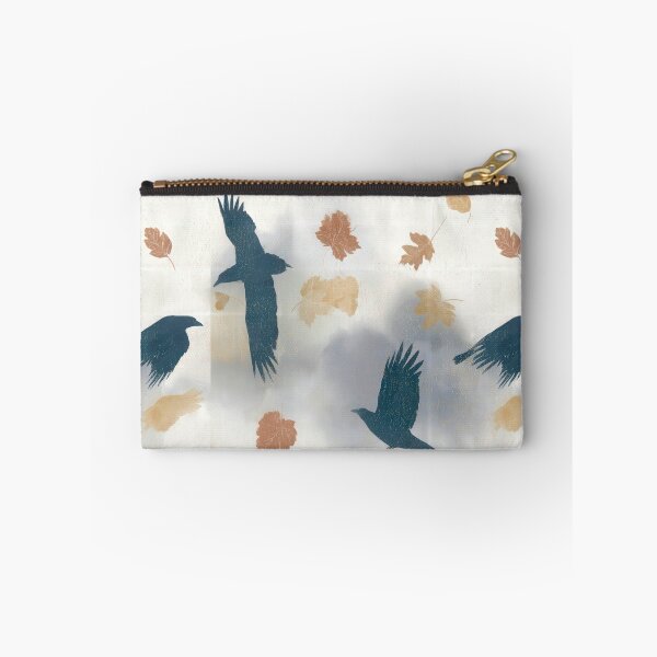 Item preview, Migrating Blue Crows & Autumn Gold Leaves Tapestry designed and sold by TJ Art and Camera.